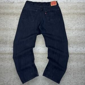 Levis Jeans 550 Relaxed Fit Jet Black Wash Denim Red Tab